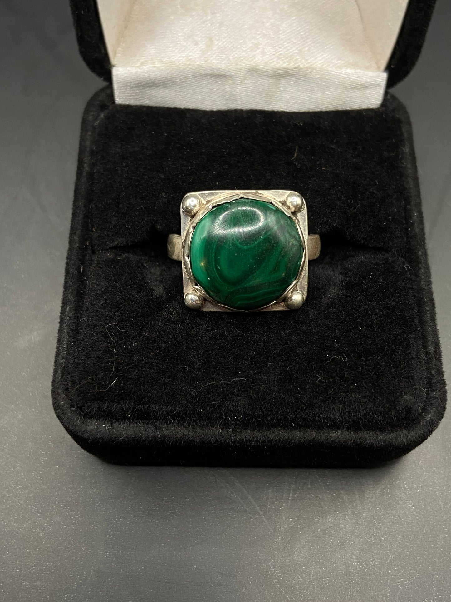 Sterling silver Malachite ring