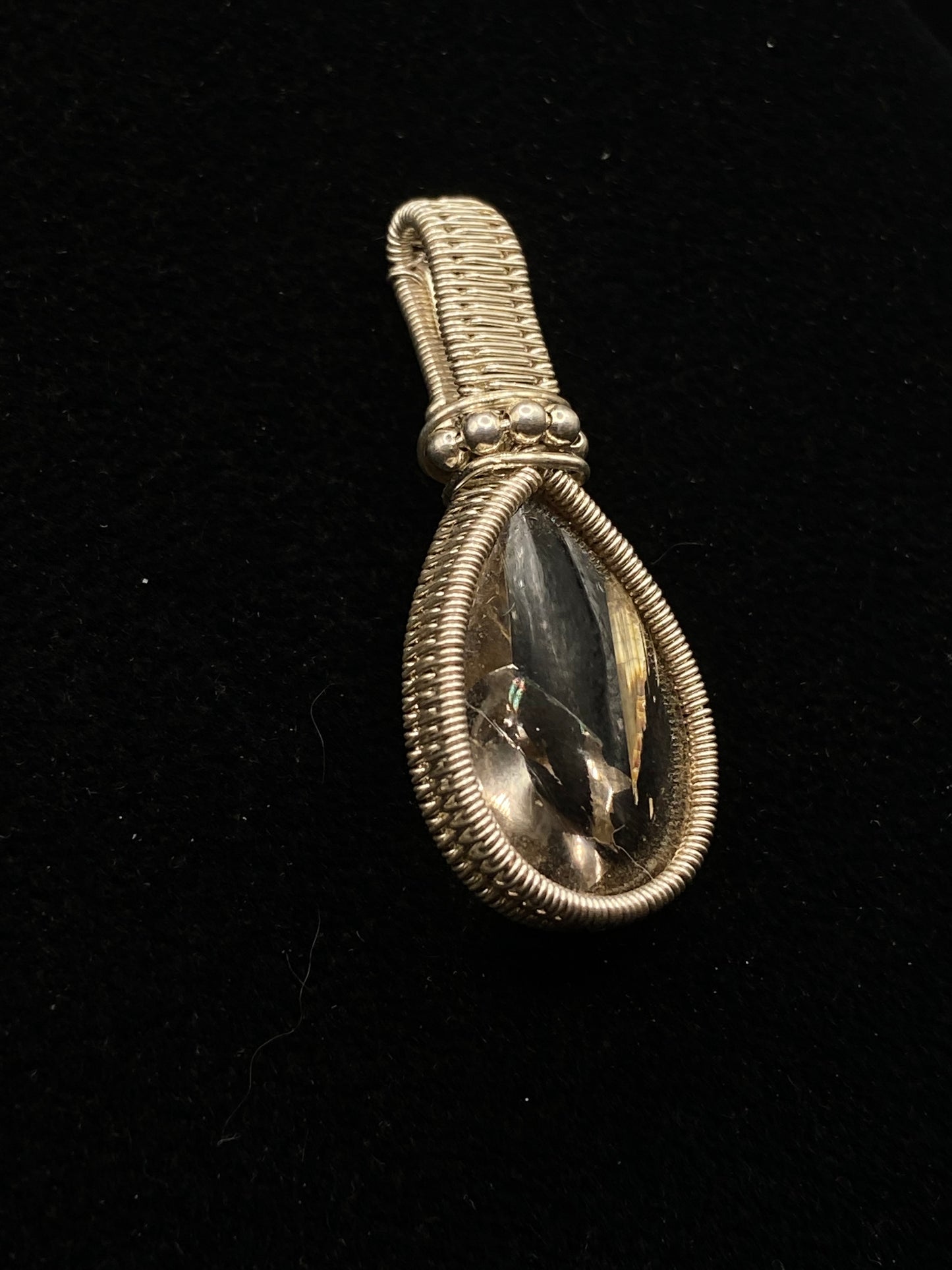 rutilated quartz wire wrapped in sterling silver