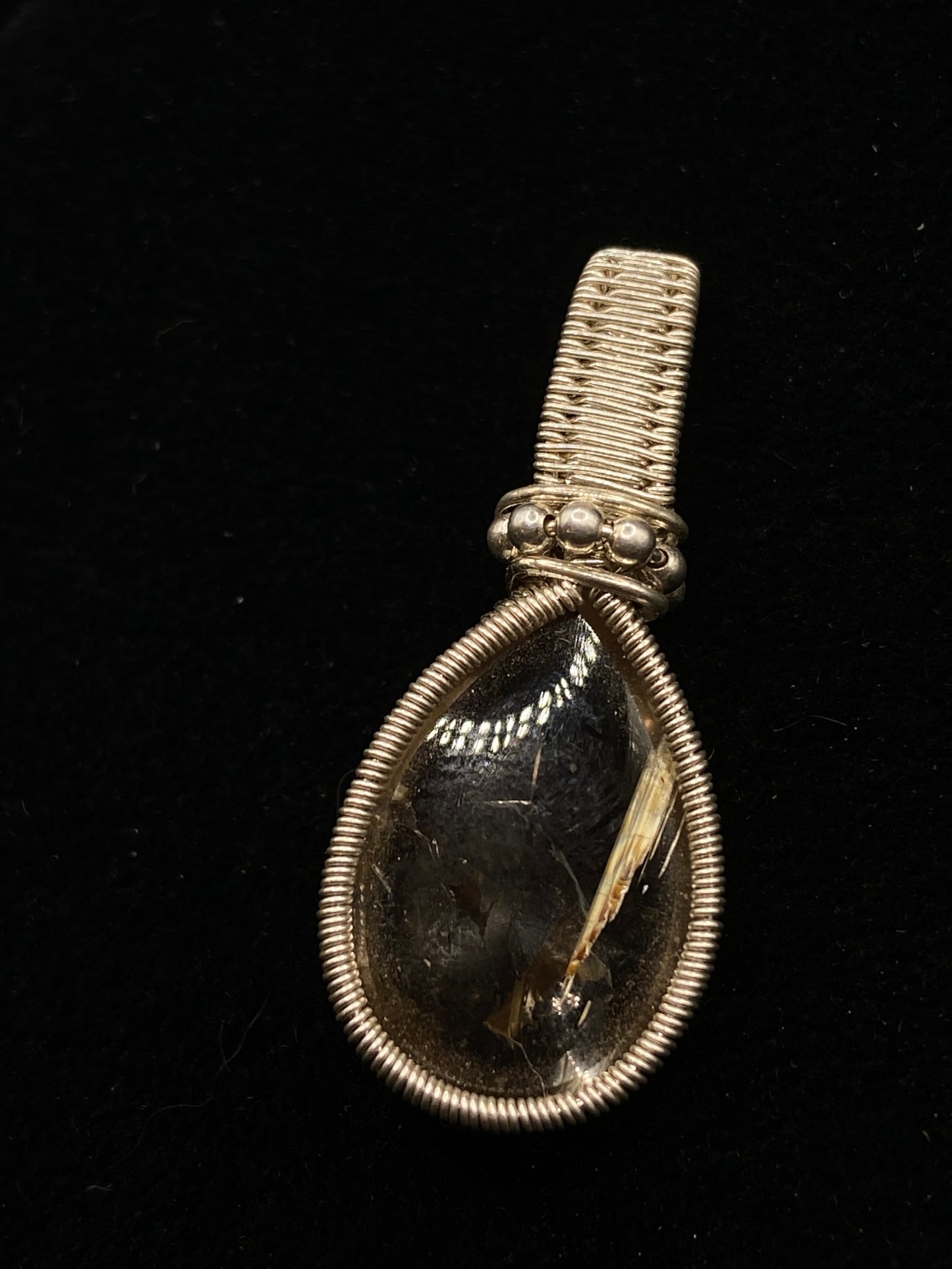 rutilated quartz wire wrapped in sterling silver