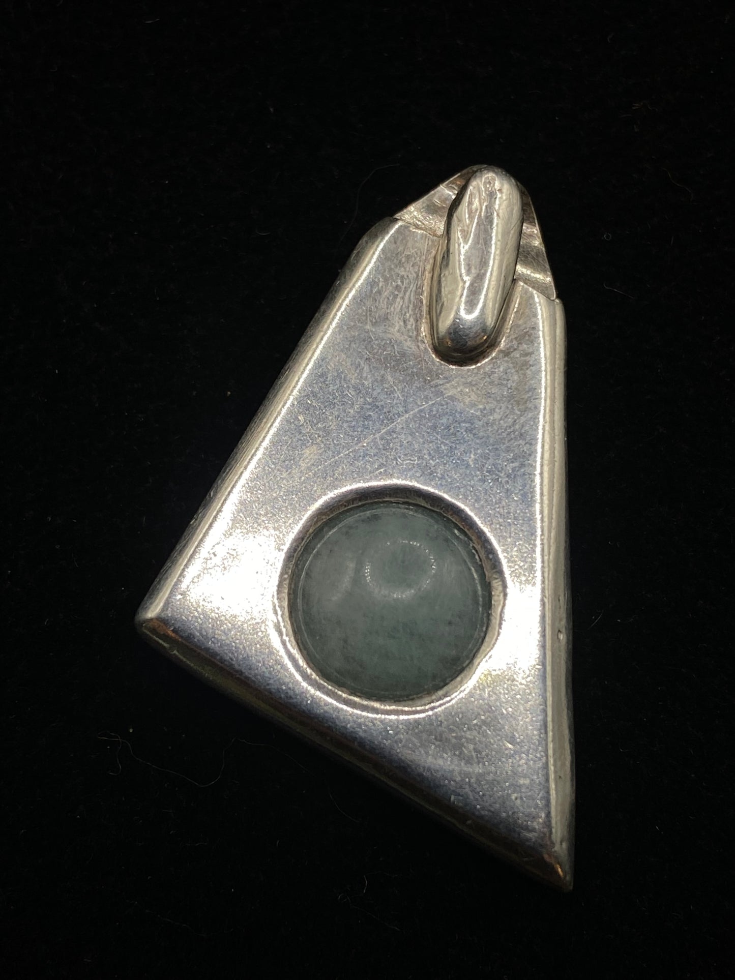 Asymmetrical aquamarine drop pendant