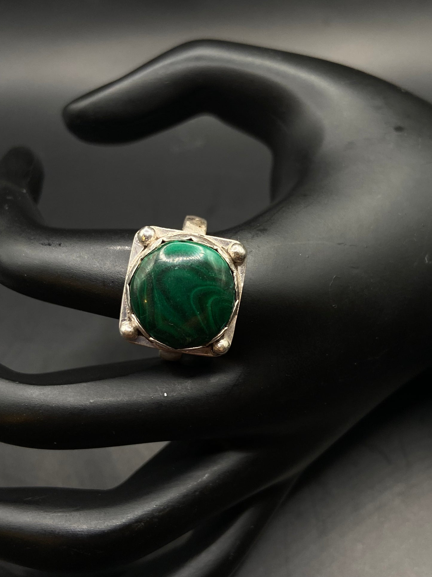 Sterling silver Malachite ring