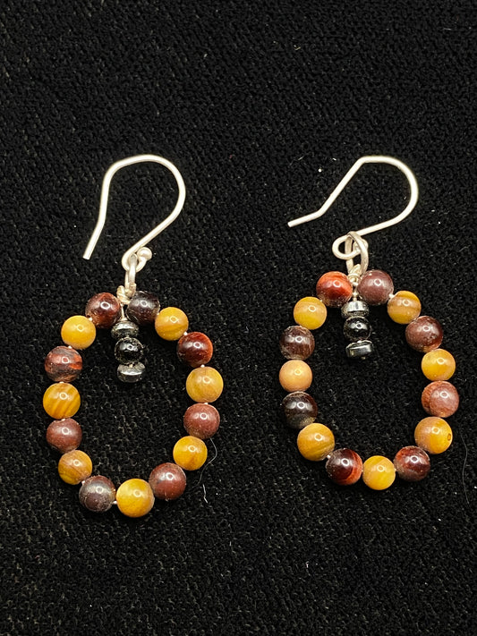 Duel color tigers eye earrings