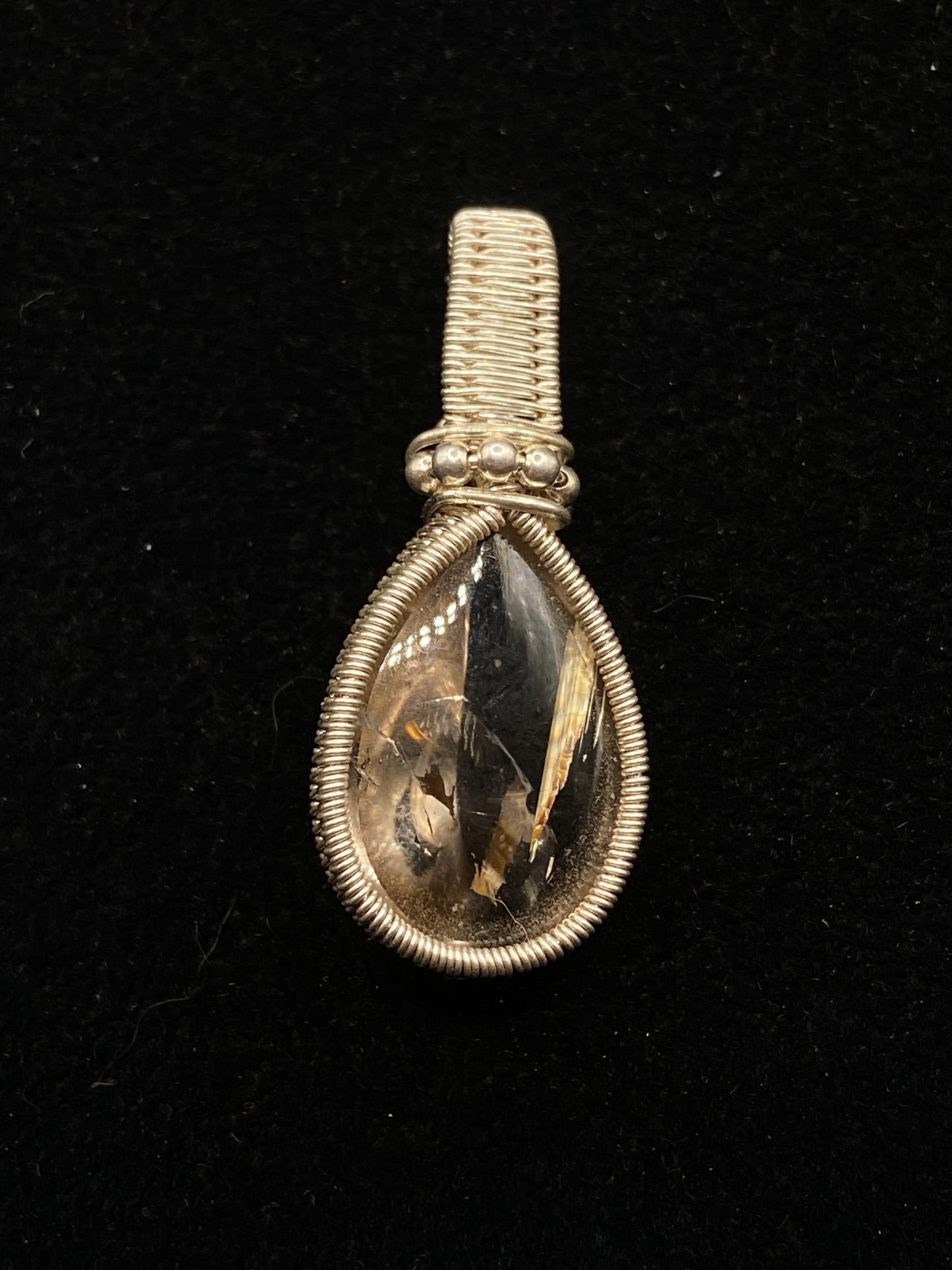 rutilated quartz wire wrapped in sterling silver