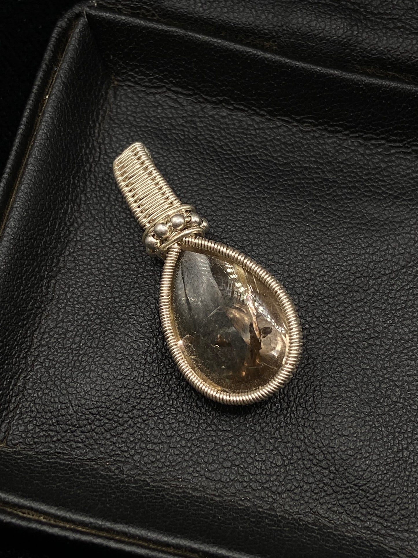 rutilated quartz wire wrapped in sterling silver