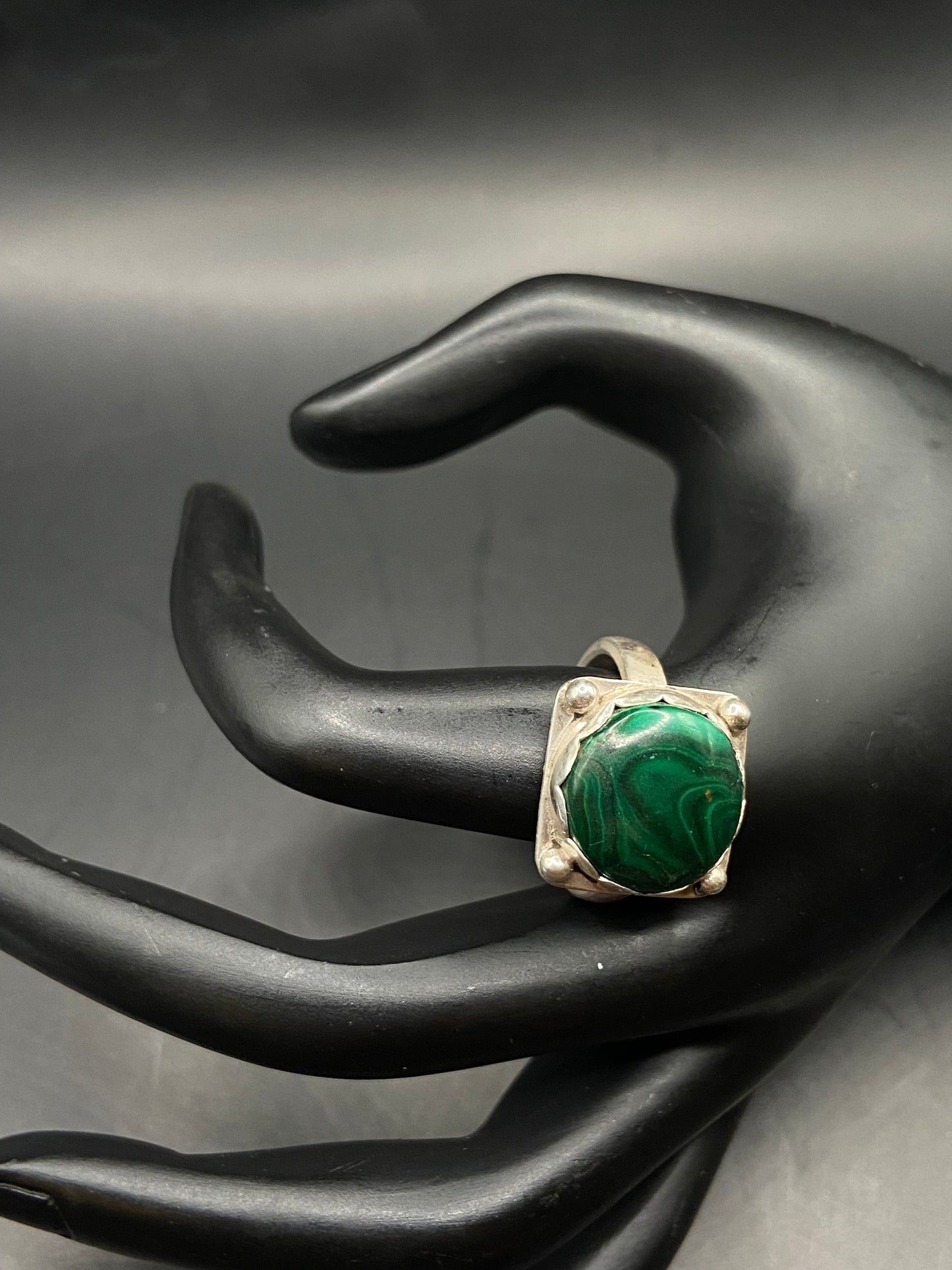 Sterling silver Malachite ring