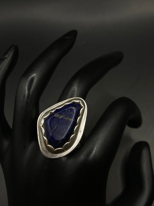 Lapis lazuli sterling silver ring