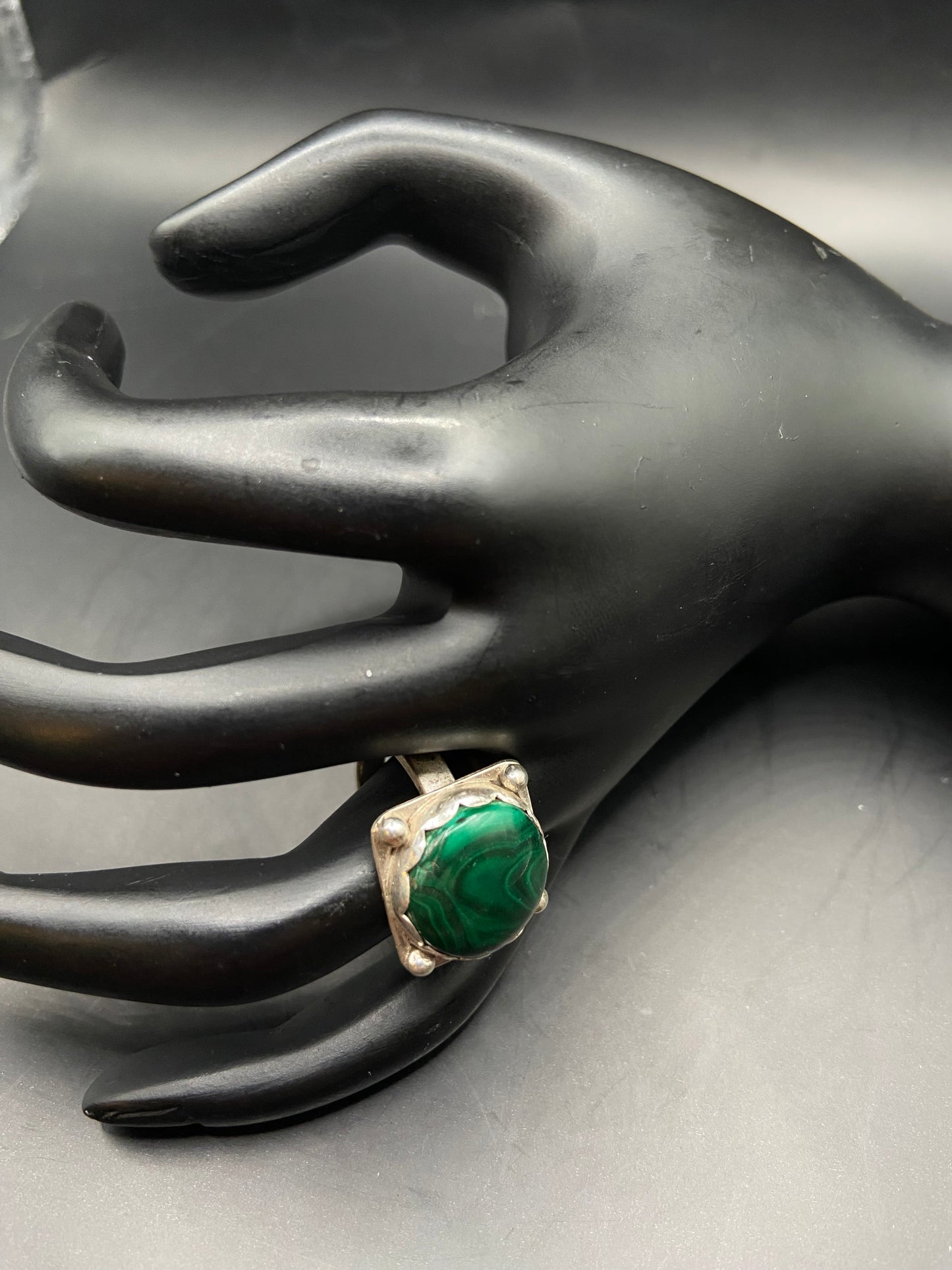 Sterling silver Malachite ring