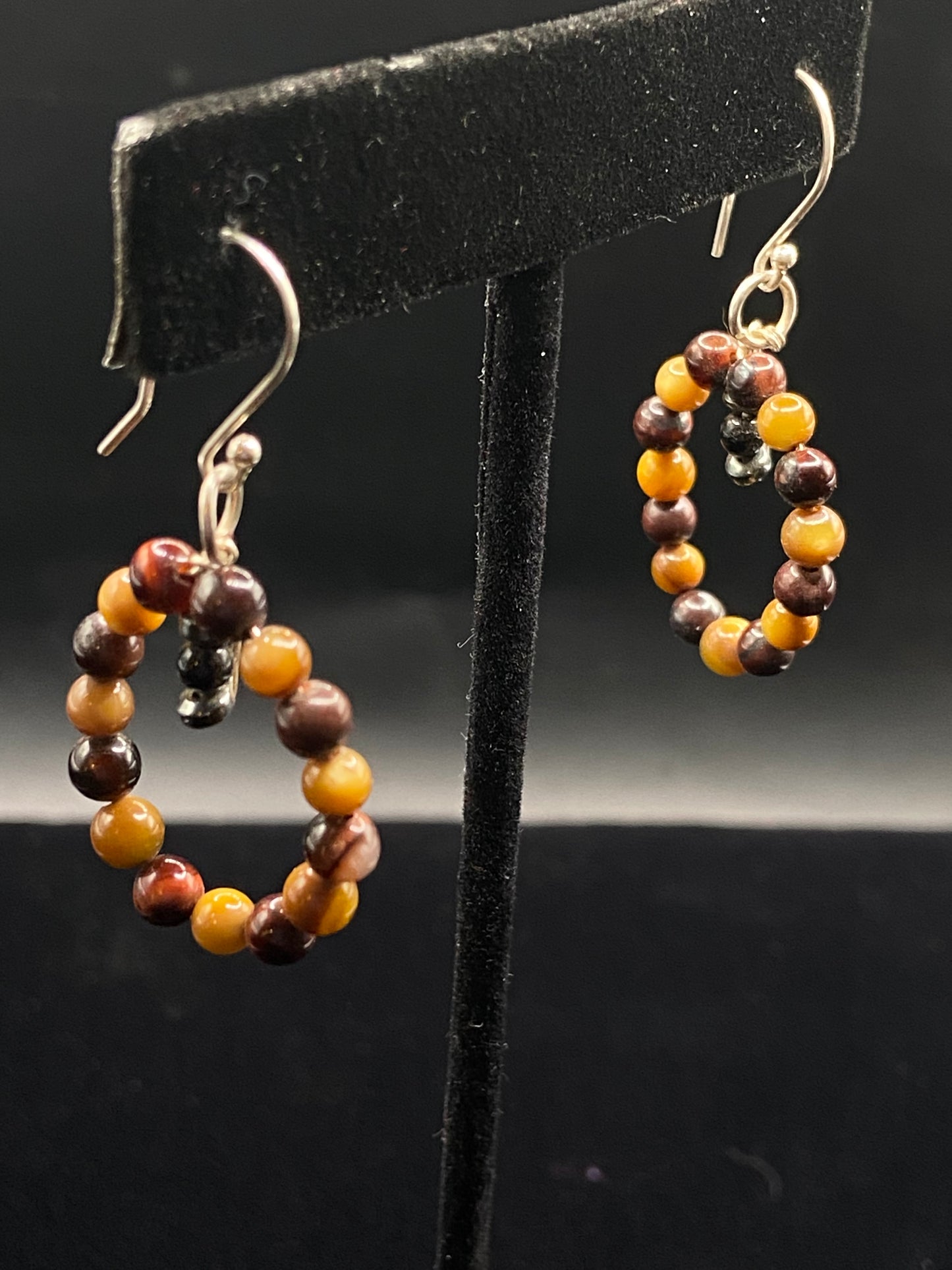 Duel color tigers eye earrings